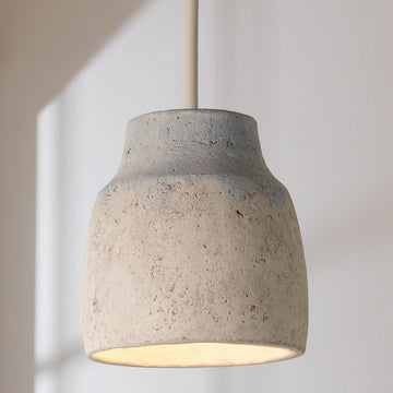 Antiqued Gray And Blue Cement Pendant Large - F100-358