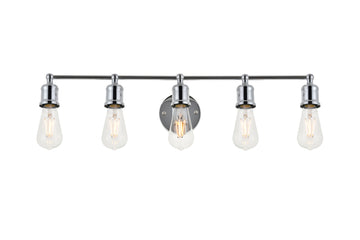 ZC121-LD4028W29C - Living District: Serif 5 light chrome Wall Sconce