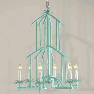 Bamboo Tower Chandelier 6 Light - F100-275