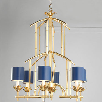 Bamboo Tower Chandelier 6 Light - F100-274