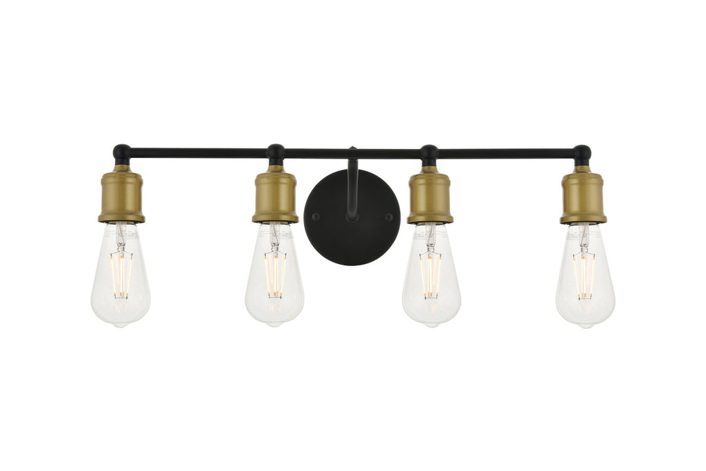 ZC121-LD4028W22BRB - Living District: Serif 4 light brass and black Wall Sconce