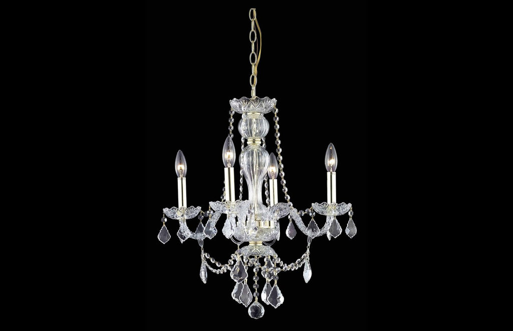 C121-7894D20G/RC - Regency Lighting: Giselle 4 light Gold Chandelier Clear Royal Cut Crystal