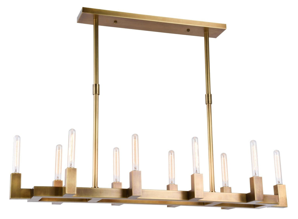 ZC121-1525G48BB - Urban Classic: Corsica 10 light Burnished Brass Chandelier