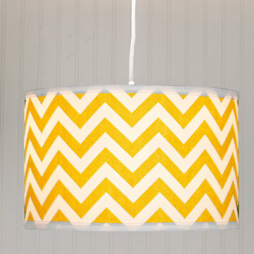 Chevron Fabric Drum Shade Pendant - F100-527