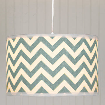 Chevron Fabric Drum Shade Pendant - F100-523