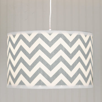 Chevron Fabric Drum Shade Pendant - F100-525