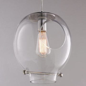Chrome Rod Glass Pendant - F100-466