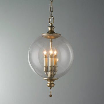 Clear Seeded Glass Globe Pendant - F100-267