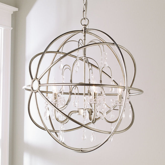 Crystal And Metal Orb Chandelier - F100-234
