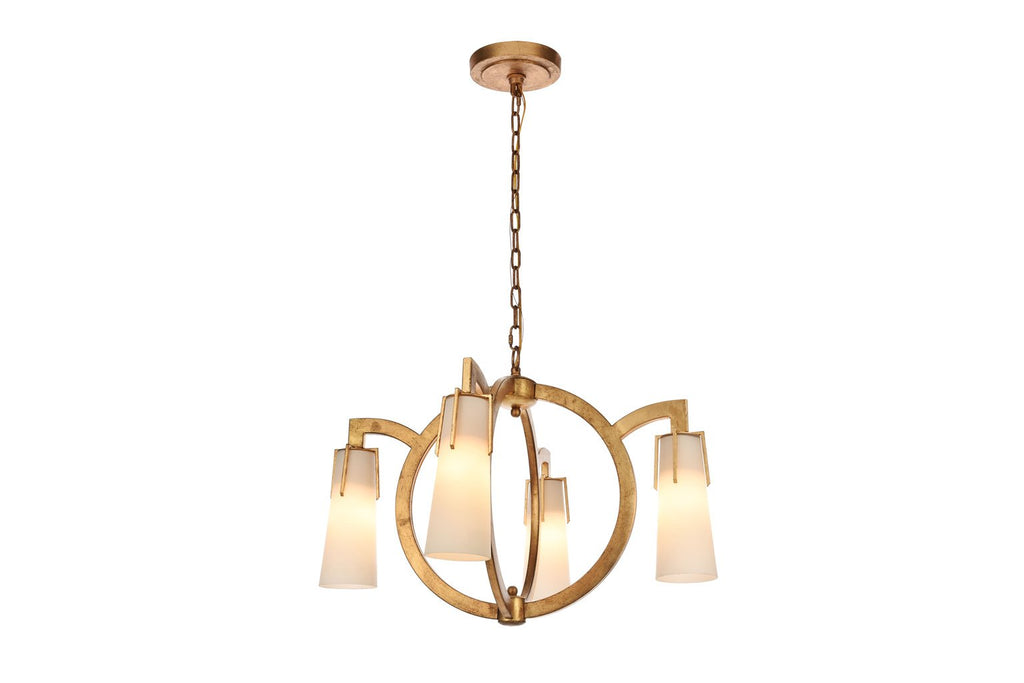 ZC121-1542D28GI - Urban Classic: Harlow Nights 4 Light Golden Iron Chandelier