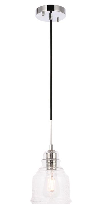 ZC121-LD6196C - Living District: Pierce 1 light Chrome and Clear seeded glass pendant