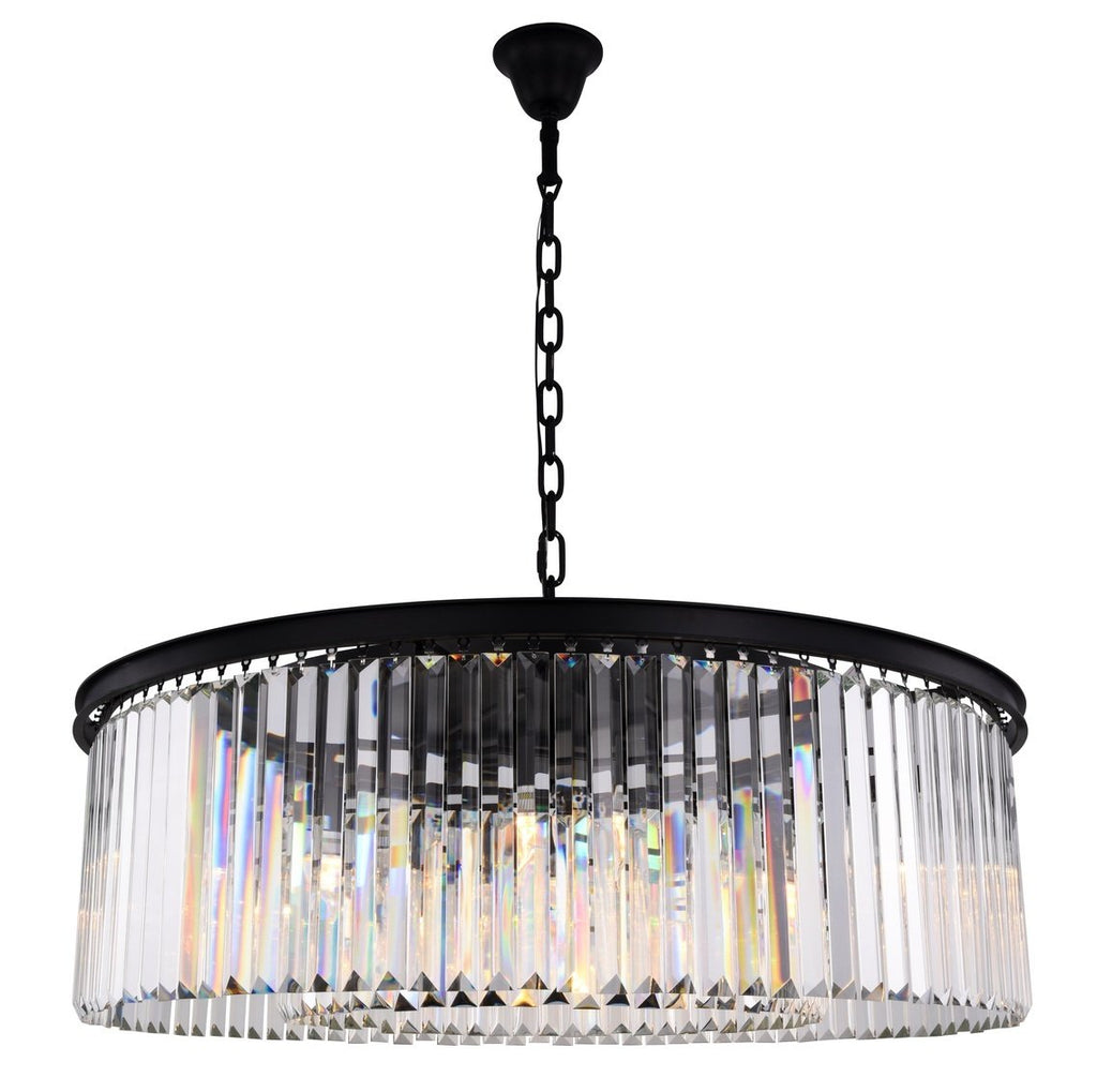 ZC121-1238G43MB/RC - Urban Classic: Sydney 10 light Matte Black Chandelier Clear Royal Cut Crystal