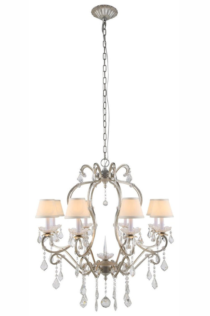 ZC121-1471D31SL - Urban Classic: Diana 8 light Vintage Silver Leaf Chandelier Clear Royal Cut Crystal