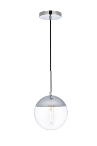 ZC121-LD6029C - Living District: Eclipse 1 Light Chrome Pendant With Clear Glass