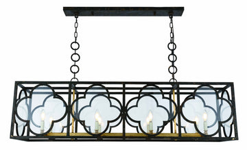 ZC121-1526G54ACCG - Urban Classic: Trinity 8 light Aged Copper&Golden Iron Chandelier