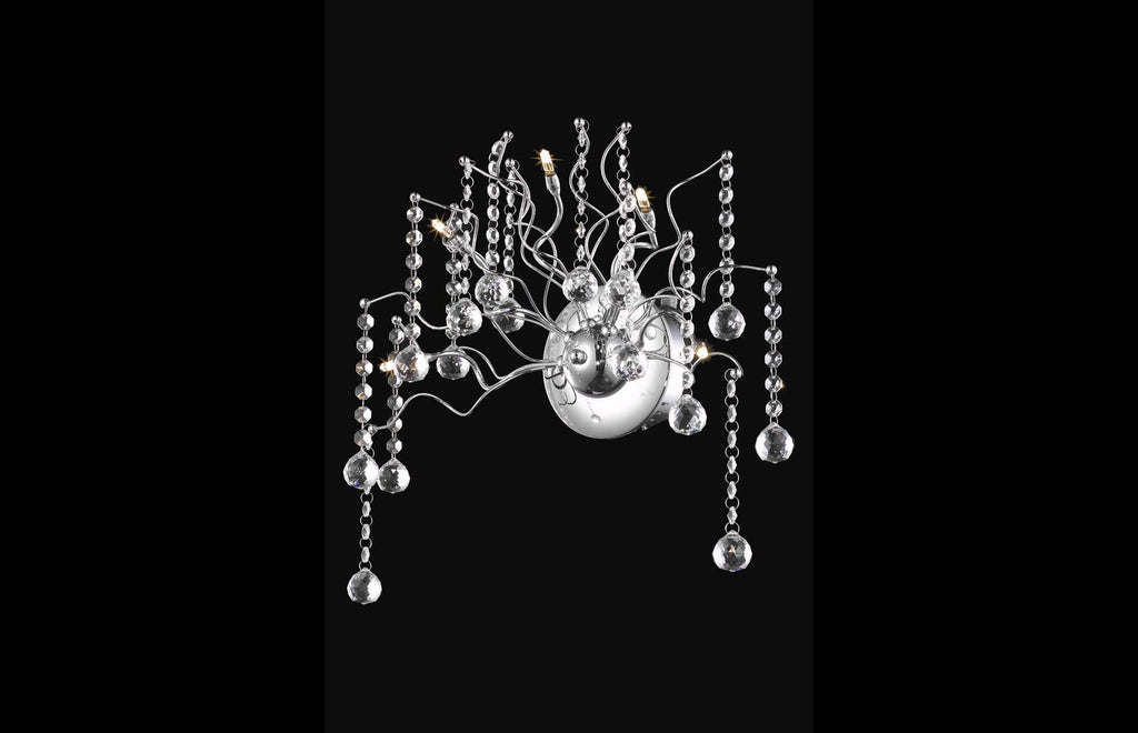 C121-2075W18C/RC - Regency Lighting: Astro 5 light Chrome Wall Sconce Clear Royal Cut Crystal