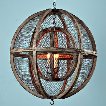 Double Sphere Wire Chandelier - F100-372