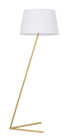 ZC121-LD6182BR - Living District: Cason 1 light Brass and White shade Floor lamp