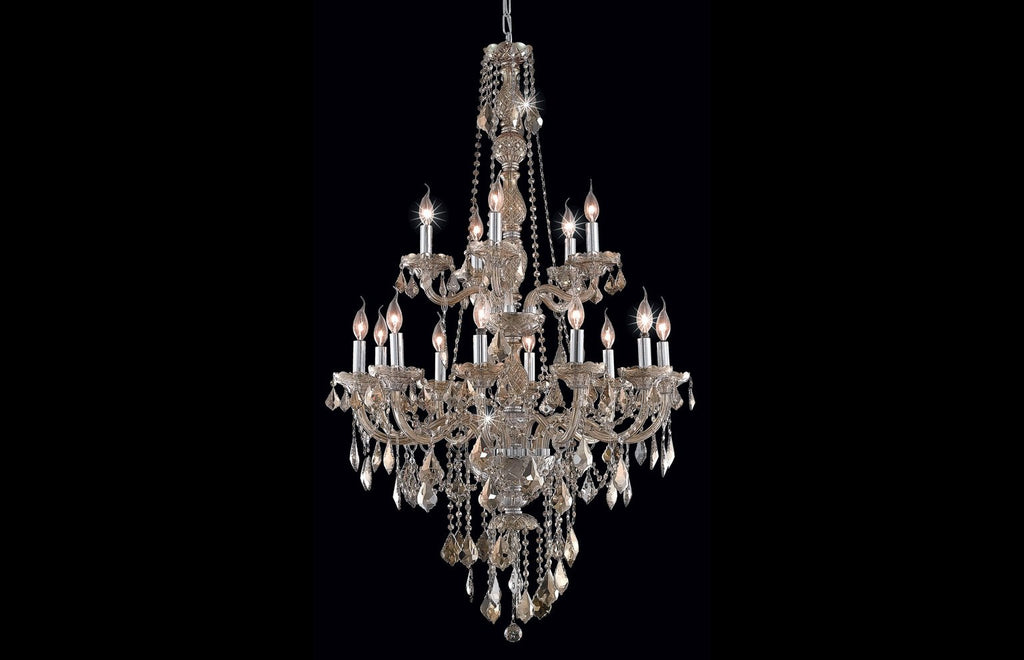 C121-7815G33GT-GT/RC - Regency Lighting: Verona 15 light Golden Teak Chandelier Golden Teak (Smoky) Royal Cut Crystal