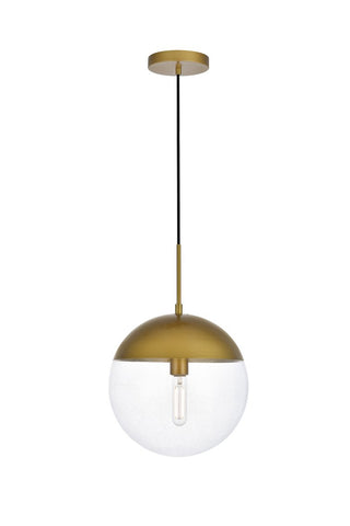 ZC121-LD6043BR - Living District: Eclipse 1 Light Brass Pendant With Clear Glass