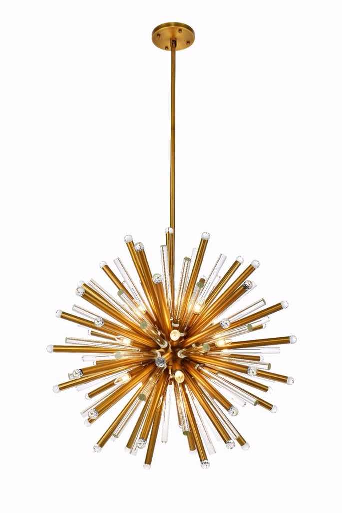 ZC121-1141G36BB - Urban Classic: Maxwell 21 light Burnished Brass Chandelier Clear Royal Cut Crystal