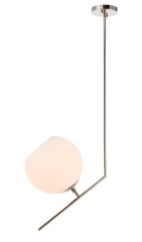 ZC121-LD8045D10C - Living District: Ryland 1 light Chrome and Frosted White glass pendant