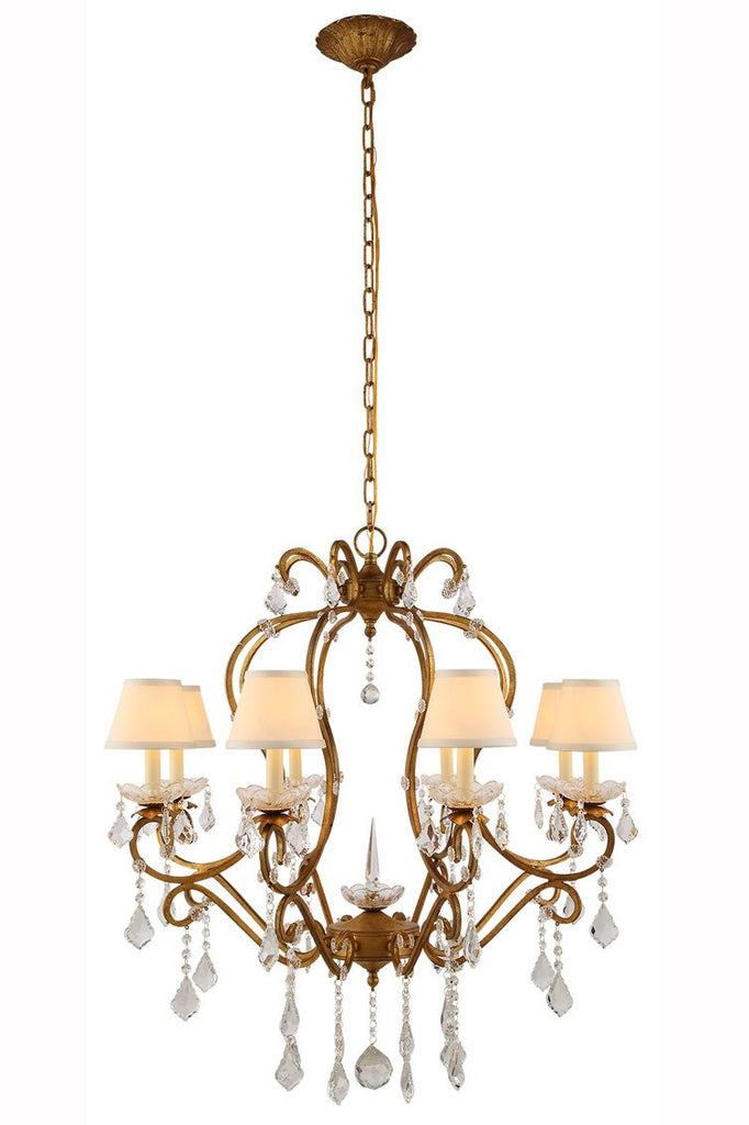 ZC121-1471D31GI - Urban Classic: Diana 8 light Golden Iron Chandelier Clear Royal Cut Crystal