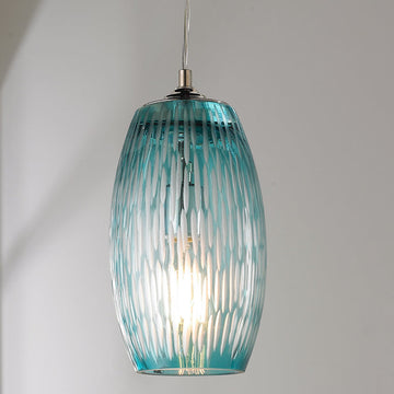Etched Lines Glass Pendant Light - F100-272