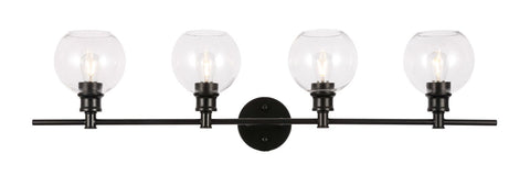 ZC121-LD2322BK - Living District: Collier 4 light Black and Clear glass Wall sconce