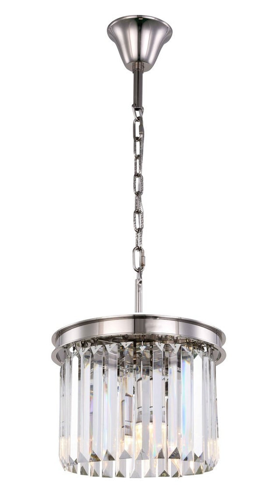 ZC121-1238D12PN/RC - Urban Classic: Sydney 3 light Polished nickel Pendant Clear Royal Cut Crystal