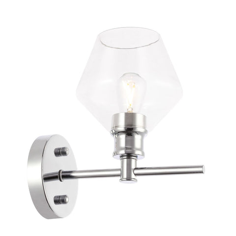 ZC121-LD2308C - Living District: Gene 1 light Chrome and Clear glass Wall sconce