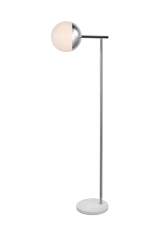 ZC121-LD6100C - Living District: Eclipse 1 Light Chrome Floor Lamp With Frosted White Glass