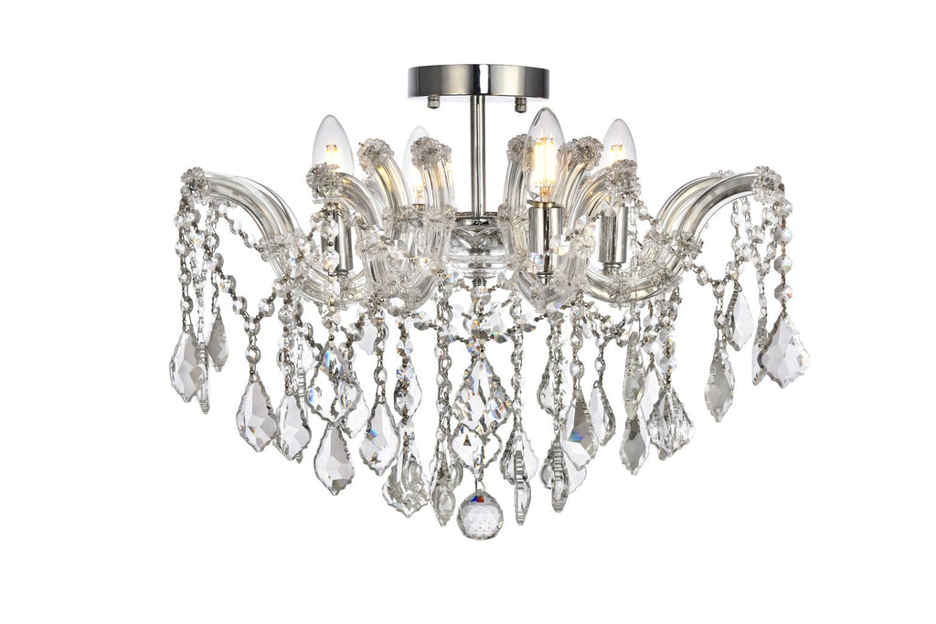 ZC121-2800F18C/EC - Regency Lighting: Maria Theresa 4 light Chrome Flush Mount Clear Elegant Cut Crystal