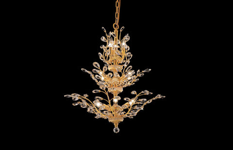 C121-2011D27G/RC - Regency Lighting: Orchid 13 light Gold Chandelier Clear Royal Cut Crystal