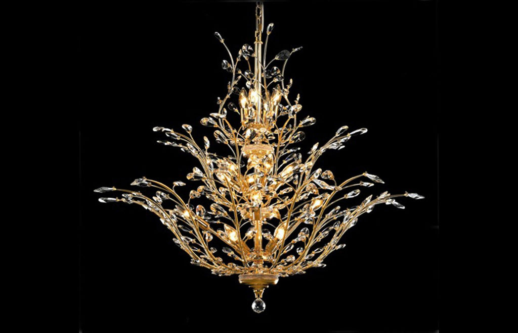 C121-2011G41G/EC - Regency Lighting: Orchid 18 light Gold Chandelier Clear Elegant Cut Crystal