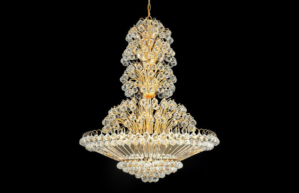 C121-2908G36G/RC - Regency Lighting: Sirius 33 light Gold Chandelier Clear Royal Cut Crystal