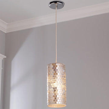 Glass Mosaic Cylinder Pendant - F100-533