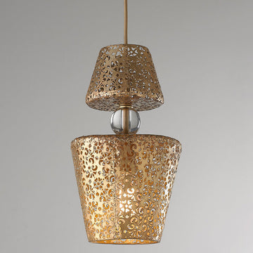 Gold Leaf Filigree Pendant - F100-573