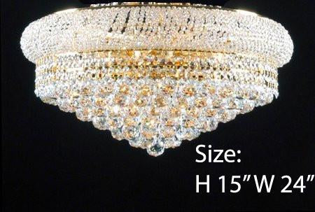 Swarovski Crystal Trimmed Chandelier Flush Empire Crystal Chandelier 15X24 - F93-Flush/Cg/542/15Sw