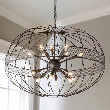 Large Wire Ellipsoid Sputnik Chandelier - F100-600