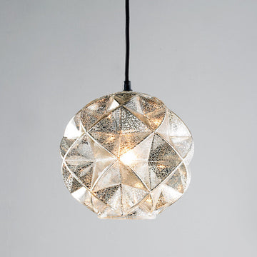 Mercury Glass Geodesic Dome Pendant Light - F100-182