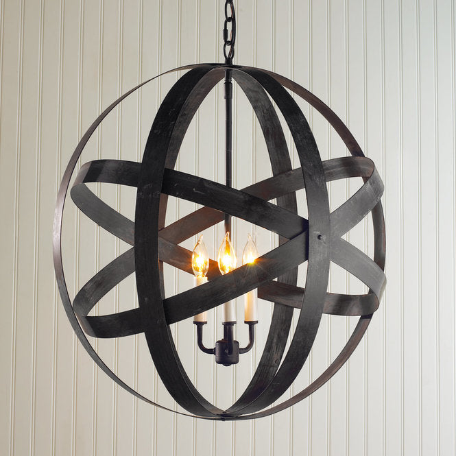 Metal Strap Globe Lantern Large - F100-229
