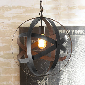 Metal Strap Globe Lantern - Small - F100-201
