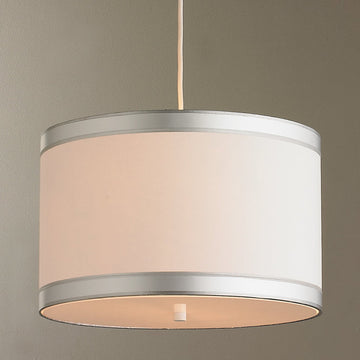 Metallic Trimmed Drum Shade Pendant Light - F100-454