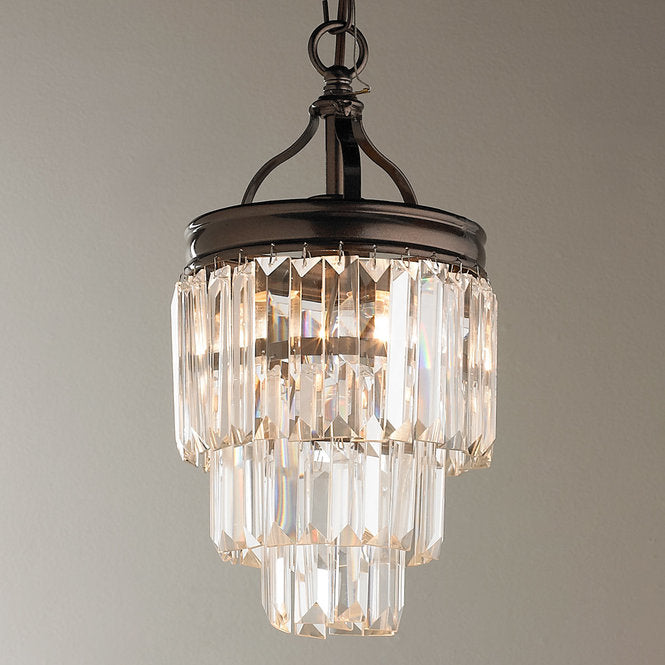 Modern Faceted Glass Layered Pendant Convertible - F100-371
