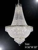 French Empire Crystal Chandelier Silver Finish H36" X W30"