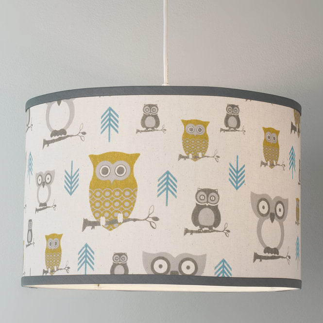 Owls Drum Shade Pendant Light - F100-511