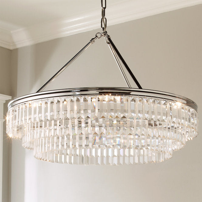 Prism Faceted Glass Layered Chandelier Large - F100-408