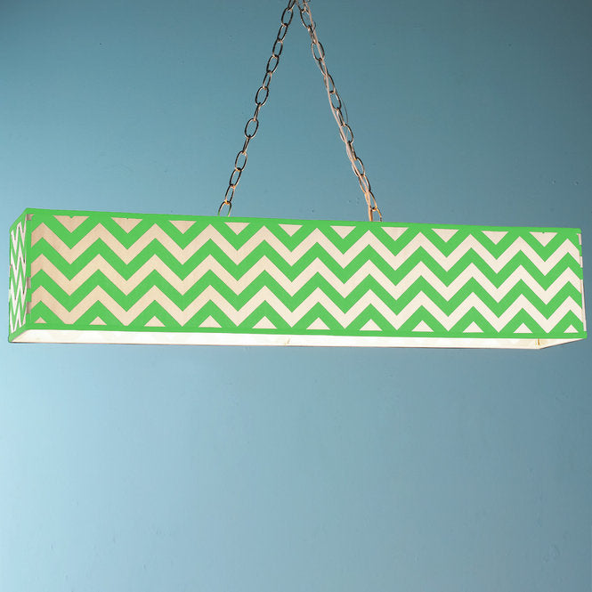 Rectangular Chevron Shade Island Chandelier - F100-598