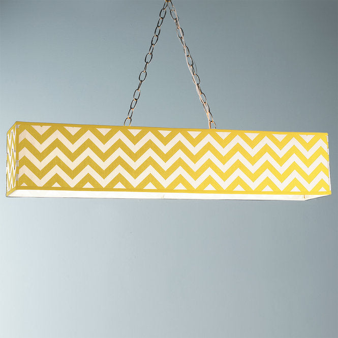 Rectangular Chevron Shade Island Chandelier - F100-599